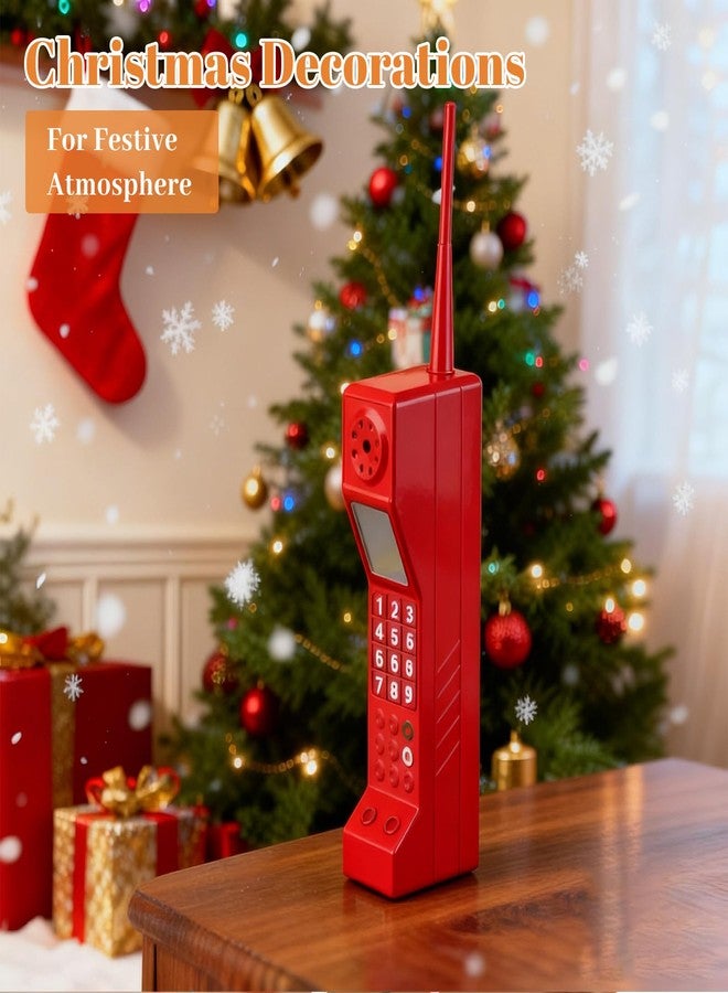 Pilipane Retro Brick Cell Phoness Ornament, 80s 90s Vintage Brick Mobile Phoness Model Halloween Party Decorations Old Fashioned Cell Phoness Model Photography Props Home Living Room (Red) - Image 5